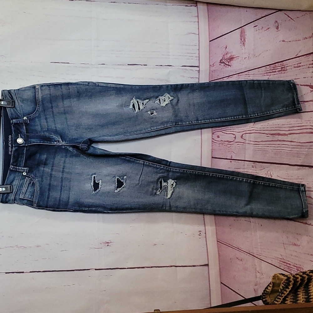 Maurices Jeans ~ Distressed Mid-rise Jeans - Picture 1 of 10
